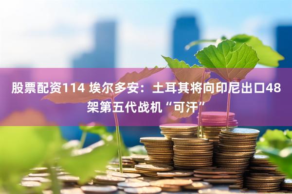 股票配资114 埃尔多安：土耳其将向印尼出口48架第五代战机“可汗”